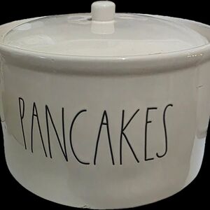 Rae Dunn Cream Ceramic Pancake Container